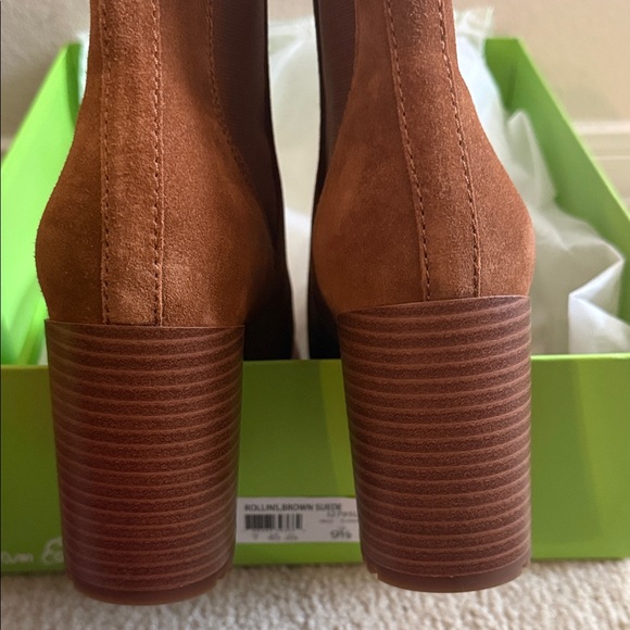 NIB Sam Edelman Rollins Brown Suede Ankle Boots sz 9.5 - Picture 6 of 11